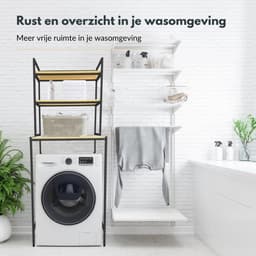 Neatlab Wasmachine Kast - Wasmachine Ombouw en Meubel Rek - 3 laagse Wasmachinekast - Zwart — thumbnail 2