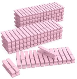 Mini Houten Gekleurde Wasknijpers Licht Roze - Pack van 128 — thumbnail 1