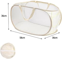 QTTVBTNA -Opvouwbare Pop-up Wasmand met Handvatten – Ademend Mesh Ontwerp – Lichtgewicht & Draagbaar – Ideaal voor Slaapkamer, Badkamer, Studenten, Camping & Reizen — thumbnail 5