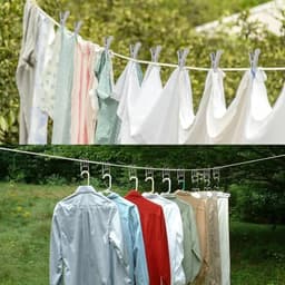 Draagbare Reiswaslijn 32Ft - Verstelbare Kleding Droogtouw voor Kamperen en Reizen met Winddichte Clips en Wasknijpers — thumbnail 3