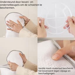 2-delige - Mesh schoenwaszak - Polyester - Alleen wasmachine - Ivoorwit, klein formaat 17*38cm — thumbnail 3