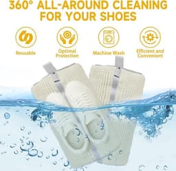 2X Waszak - Wasnet Voor Schoenen - Waszak Voor Schoenen - Schoenen Waszak - 39 x 19 Cm - Netje Anti-Vervorming - Delicaat Wasgoed - Schoen Wassen - Schoenenwaszak - Wasgoed - Wasmachine - Schoenen / Sneakers - Met Rits En Hangende Ring - Herbruikbaar — thumbnail 2