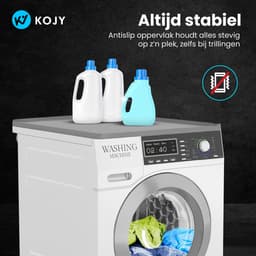 KOJY Anti-slip Wasmachine dempers Topmat – Wasmachine Verhoger - Trillingsdempend & Kraswerend – Grijs – Voor Wasmachine en Droger — thumbnail 5