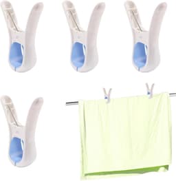 Wasknijpers - 8 Stuks - Wasrek Knijpers - Wasknijpers Plastic - Knijpers Plastic - Strandlaken Knijpers - Grote Handdoek Klemmen - Badlaken Clips - Binnen En Buiten - Duurzaam - Opening 4 Cm - Blauw — thumbnail 5