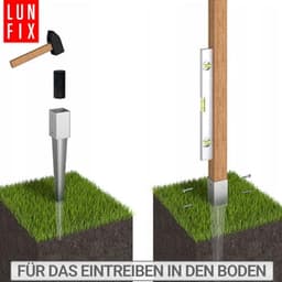 Grondanker 100 x 100 mm voor houten palen - Thermisch verzinkt voor hekken en tuinprojecten — thumbnail 2