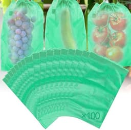 100 Stuks Druivenbeschermzakken - Vliesstof Tuin Nettas met Trekkoord voor Fruitbescherming — thumbnail 1