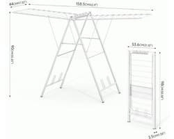 DailySupplies® Droogmolen met Voet voor Camping & Thuis - Wasrek Staand - Droogrek Inklapbaar - Wit — afbeelding 1