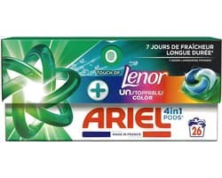 Ariel 4in1 Wasmiddel Pods +Touch Of Lenor Unstoppables Color -26 Wasbeurten