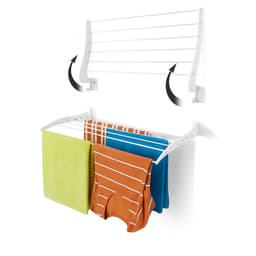 LUNOR Roma - Wasrek - Opklapbaar Wanddroogrek - 70x35 cm - Wit - RVS — thumbnail 4