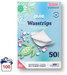 Pure Laundry Club Wasstrips - Pure Berry - 100 Wasbeurten - Krachtige Reiniging - Plasticvrij Wasmiddel - Wasmiddeldoekjes voor Wit, Kleur & Zwart — thumbnail 1