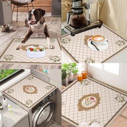 Wasmachinehoes, 60x60 cm antislip beschermmat voor wasmachine bovenkant, geschikt voor wasmachine, droger, keuken, badkamer, camper — thumbnail 3