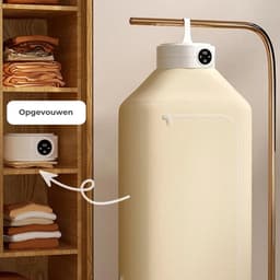 Opvouwbare Wasdroger - Draagbare Kledingdroger - Khaki - ABS Kunststof - 600W - LED Temperatuur Display - 100L Droogzak - 360° Warmtecirculatie - Oververhittingsbeveiliging - Thuis En Reizen — thumbnail 2