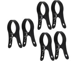 Pak van 6 windbestendige wasknijpers - zwarte strandhanddoekclips - kinderstrandhanddoek - keukenhouder - keukenclips - wasknijpers voor het drogen van sokken - aluminiumlegering zwart
