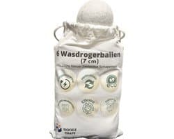 Goodz Crate Drogerballen - 6 Wasdrogerballen - 100% Schapenwol - Droogballen met Opbergzak