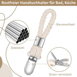 8 stuks hanger voor handdoeken handdoekklemmen handdoekklemmen handdoekklem hanger met lussen zijn geschikt voor huizen kasten en badkamers — thumbnail 2