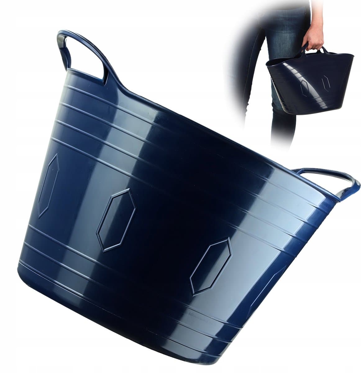 KADAX Flexibele mand universele wasbak 26L marineblauw — afbeelding 1