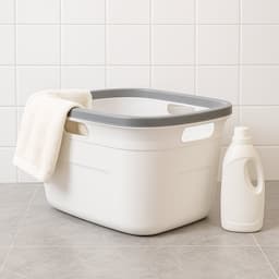 Motek® - Deluxe Wasmand - 45 l - Heupwasmand - Grijs Wit — thumbnail 4