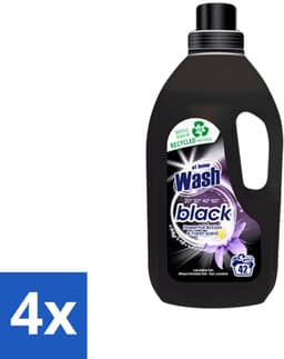 4 x At Home - Wash - Wasmiddel - Zwarte Was - Frisse Geur - 42 Wasbeurten - Wasmiddel Zwart - Zwart Textiel - Kleurbehoud - Frisse Geur - Donker Gekleurd Textiel — thumbnail 1