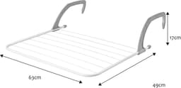 KADAX Balkonwasdroger, wasrek voor balkon, balkonleuning, radiator, badkamer, hangende wasdroger, kleine hangdroger, inklapbaar — thumbnail 2
