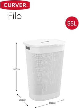 Curver Filo Wasbox - 55L - 44x35x61 cm - Wit — thumbnail 2