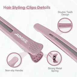 12-delige Haarklemmen voor Styling, Geen Crease Donsvoorklemmen met Siliconen Band, Professionele Klemmen voor Haarsectie en Kappen — thumbnail 2