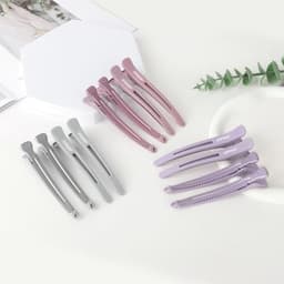 12-delige Haarklemmen voor Styling, Geen Crease Donsvoorklemmen met Siliconen Band, Professionele Klemmen voor Haarsectie en Kappen — thumbnail 4