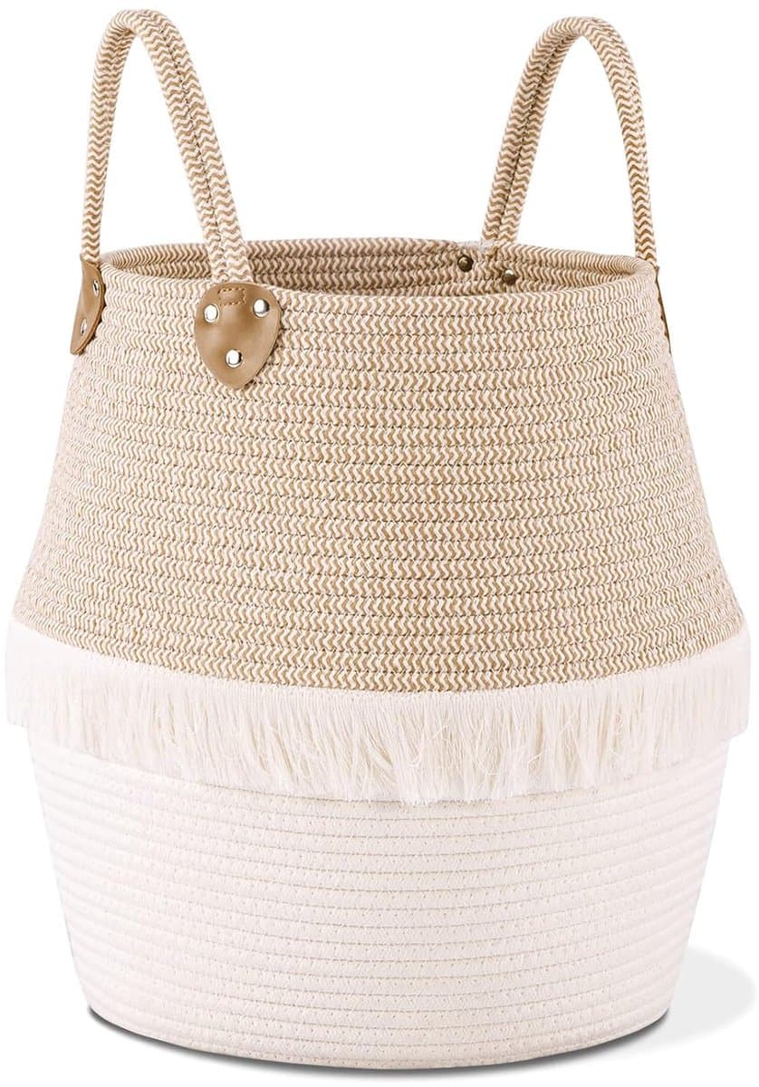 Katoenen Touw Wasmand - Multifunctioneel - 1 stuk - Boho Decoratie - 30x40 cm — afbeelding 1