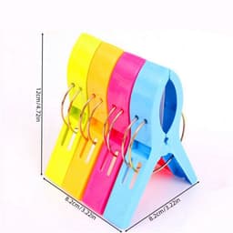 4 stuks - strandlaken knijpers - Grote knijpers - Plastic klemmen - Winddichte kledingklemmen - Grote klemmen - Kledingklemmen - Sterke droogrekklemmen - Quiltklemmen - Handdoekklemmen voor strandstoelen — thumbnail 2