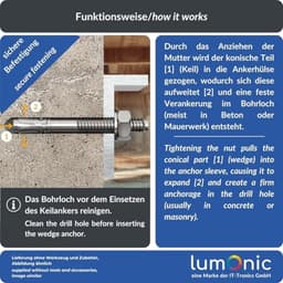 Zwaarlastanker M10 x 170 Verzinkt - Metalen Anker voor Doorsteekinstallaties — thumbnail 2