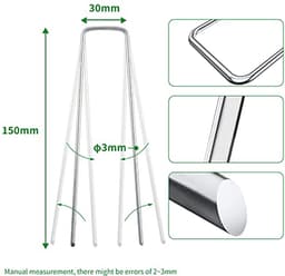 Grondankers voor Worteldoek - 100 Stuks 15 cm Stalen Anti-Roest Haringen voor Tuin en Omheining — thumbnail 4
