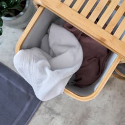 Lumaland Wasmand van bamboe - 1 XL vak + 2 compacte vakken 49,5 x 33 x 71 cm grijs — thumbnail 2