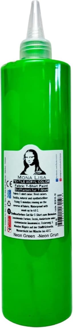 Südor Textielverf 500 ml, neon groen.Wasbestendige textielverf voor lichte stoffen. Wasmachinebestendig, wasbestendig. Fixatie door strijken — thumbnail 1