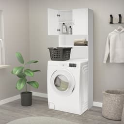 Wasmachinekast met twee deuren 190x63 cm Wit — thumbnail 4