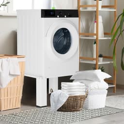 Wasmachine Verhoger - Dubbel- Wasmachine opbouwmeubel - Tot 100kg - Wasmachine Kast - Wasmachine Sokkel Universeel Wit — thumbnail 3