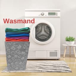 Lexorion Opbergmand - Opbergmand - Speelgoedmand Kinderen - Opbergmand met deksel - Opbergmanden - Opbergmand kinderkamer - Opbergmand speelgoed - Wasmand Opvouwbaar - Stijlvolle Kledingmand - 57L Wasmand - Grijs — thumbnail 3