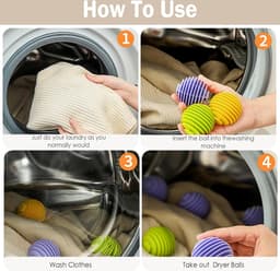 Drogerballen 9 Stuks - Droger Ballen - Wasbollen Voor Wasdrogers - Droogballen - Wasdroger - Wasverzachter - Anti-Kreuk - Wasballen Voor Wasmachine - Herbruikbare - Verminderen Rimpels En Kleven - Voor Het Reinigen Van Huiskleding — thumbnail 5