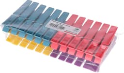 Wasknijpers - 24x stuks - kleurenmix fel - kunststof - groot formaat van 8 cm — thumbnail 1