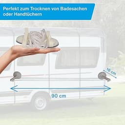Equivera Waslijn met Zuignappen - Waslijn met Zuignappen - Waslijn - Eenvoudig in Gebruik - Camping — thumbnail 3