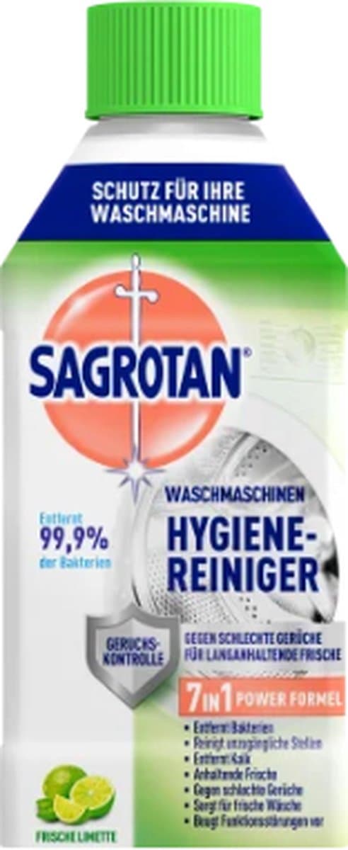 SAGROTAN Hygiëne Wasmachinereiniger 250 ml - 7-in1 Wasmachinereiniger - Verwijdert kalkaanslag - Zorgt voor fris wasgoed - Verwijdert 99% van de bacteriën | Allround Wasmachinereiniger — afbeelding 1
