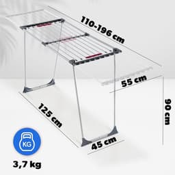 White-label® Wasrek Inklapbaar - Droogrek Staand - Wasdroger - Roestvrij Staal — thumbnail 2