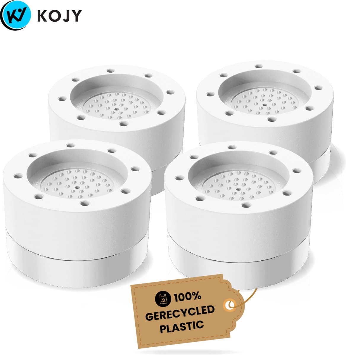 KOJY Wasmachine dempers - Verhoger - Stapelbaar - Wit - voor wasmachine en wasdroger — afbeelding 1