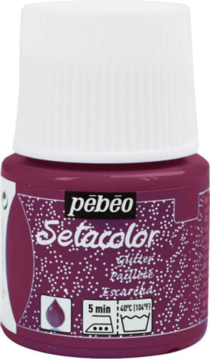 Pébéo Setacolor Glitter Tourmalijn Textielverf - 45ml textielverf voor lichte stoffen — afbeelding 1