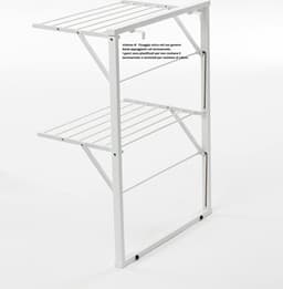 Inklapbaar Droogrek Universeel Wasrek voor in de Badkamer/Tuin/Slaapkamer/Balkon - Aluminium ‎7.1 x 3.4 x 10.5 cm; 3.5 kg — thumbnail 2
