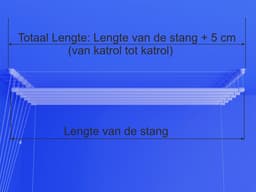 Heavy-duty Ruimtebesparend Plafond Wasrek - 7 stangen elk 170 cm lang — thumbnail 3