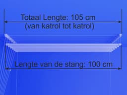 Heavy-duty Ruimtebesparend Plafond Wasrek - 7 stangen elk 100 cm lang — thumbnail 2