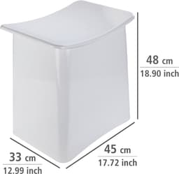 WENKO Wasmand en Badkruk Wing Wit 45x48cm - Badkamerkruk — thumbnail 3