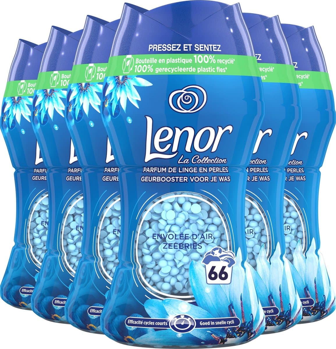 Lenor Geurbooster Zeebries - Geurparels - 6x11 Wasbeurten - Voordeelverpakking 6x 154 gram — afbeelding 1