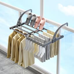 ZRNS® Droogrek Deur - Hangend Wasrek - Handdoekrek Badkamer - Ook voor Balkon of Radiator - Uittrekbaar 38-55 cm — thumbnail 1