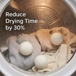 6 wasballen voor wasdroger + 6 wasballen, herbruikbaar, schapenwol voor wasdroger, wasballen voor wasmachine, zacht voor het wassen voor thuis, kleding reiniging — thumbnail 5