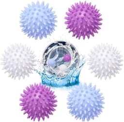 wasbal voor wasmachine, set van 6 drogerballen, waspoederbal voor vloeibaar wasmiddel, wasbälle voor droger, herbruikbare drogerballen voor thuis kledingreiniging, drogerballen — thumbnail 2